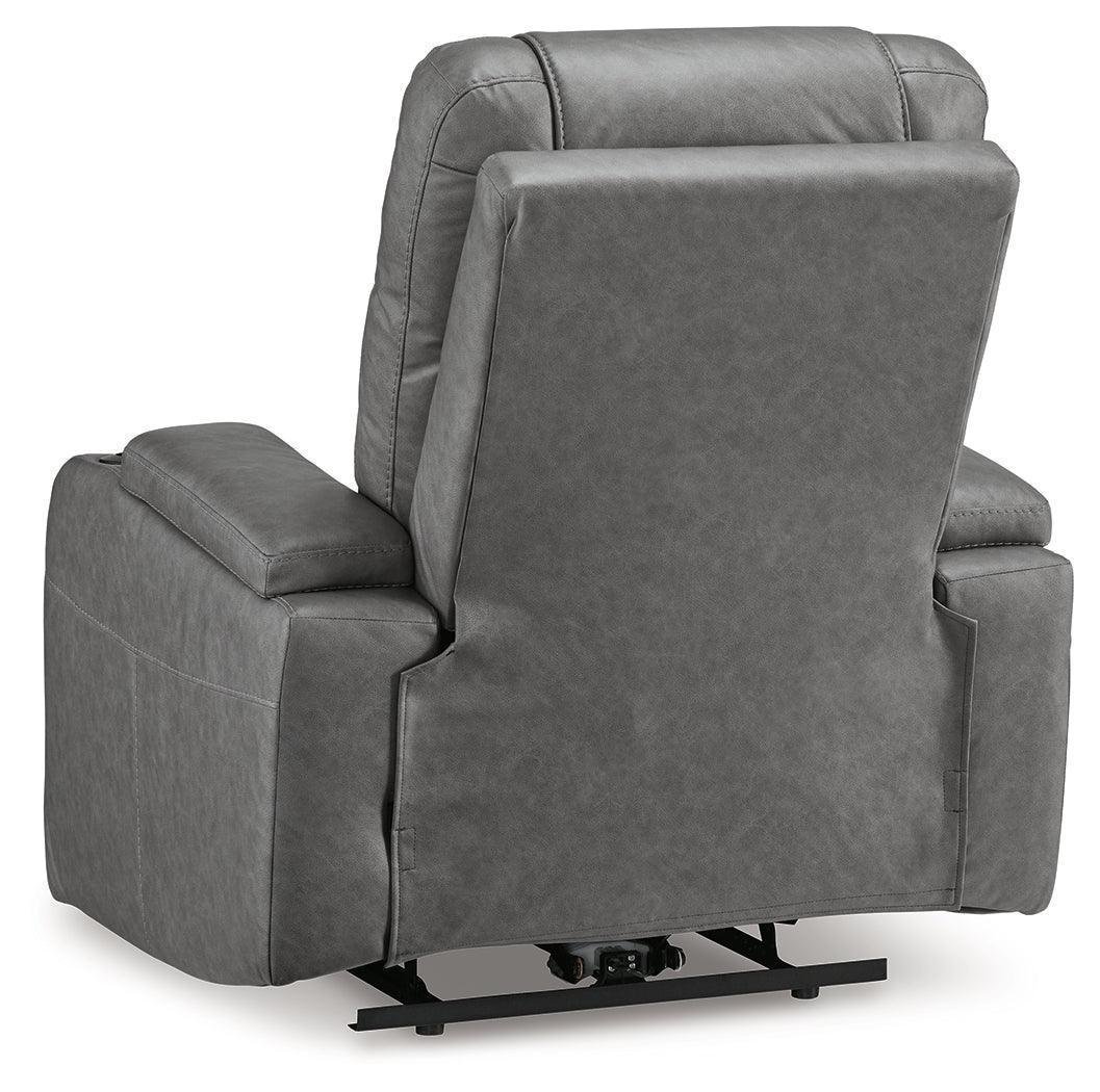 Schooner Rocks Slate Faux Leather Power Recliner