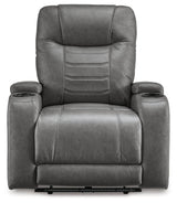 Schooner Rocks Slate Faux Leather Power Recliner