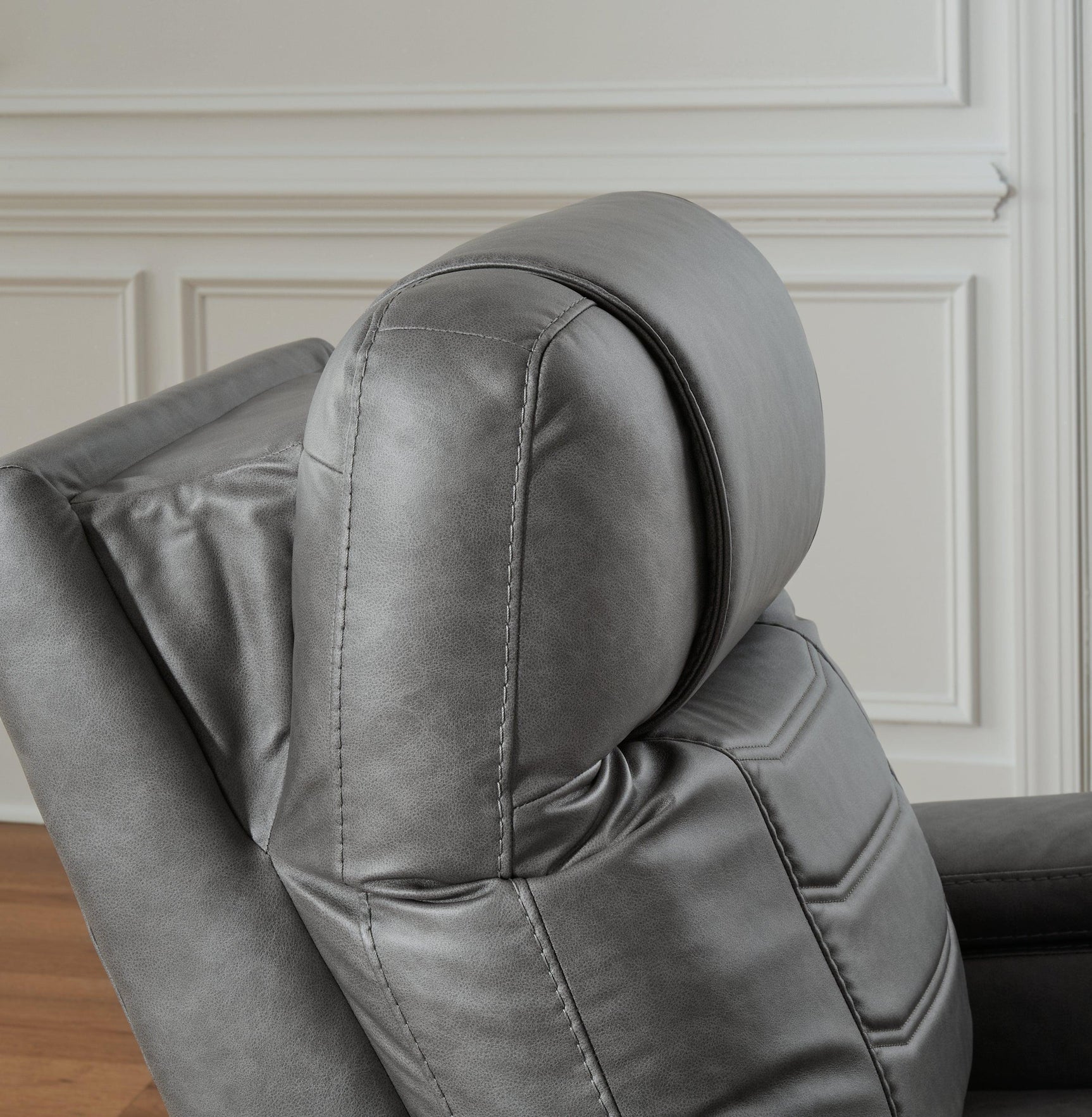 Schooner Rocks Slate Faux Leather Power Recliner