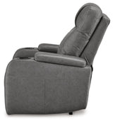 Schooner Rocks Slate Faux Leather Power Recliner