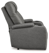 Schooner Rocks Slate Faux Leather Power Recliner