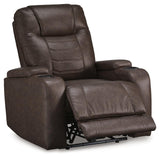 Schooner Rocks Umber Faux Leather Power Recliner