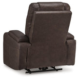 Schooner Rocks Umber Faux Leather Power Recliner