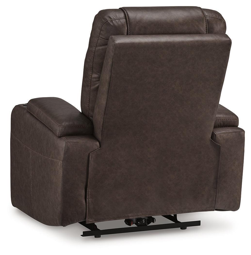 Schooner Rocks Umber Faux Leather Power Recliner