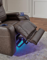 Schooner Rocks Umber Faux Leather Power Recliner