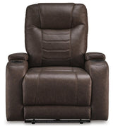 Schooner Rocks Umber Faux Leather Power Recliner