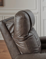 Schooner Rocks Umber Faux Leather Power Recliner