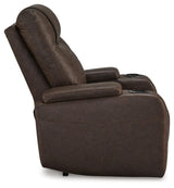 Schooner Rocks Umber Faux Leather Power Recliner