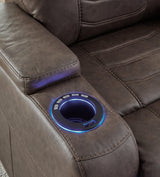 Schooner Rocks Umber Faux Leather Power Recliner