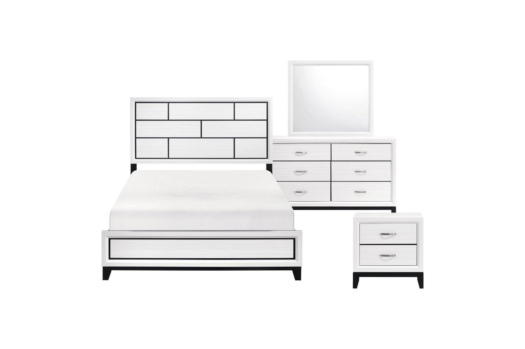 Davi White Panel Bedroom Set