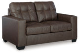 Barlin Mills Umber Faux Leather Loveseat