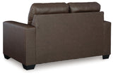 Barlin Mills Umber Faux Leather Loveseat