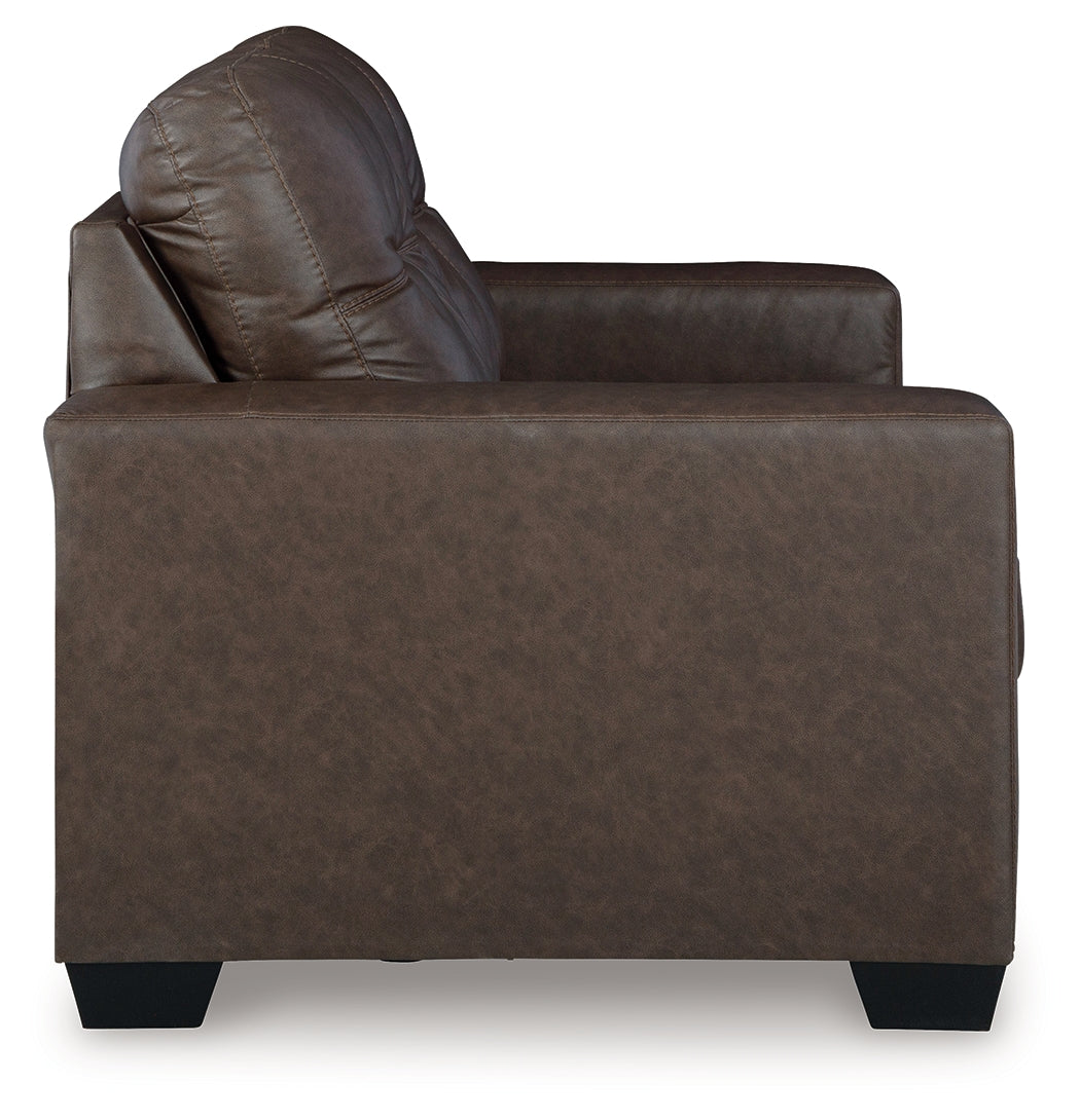 Barlin Mills Umber Faux Leather Loveseat