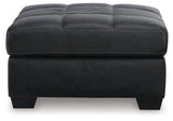 Barlin Mills Carbon Faux Leather Oversized Accent Ottoman