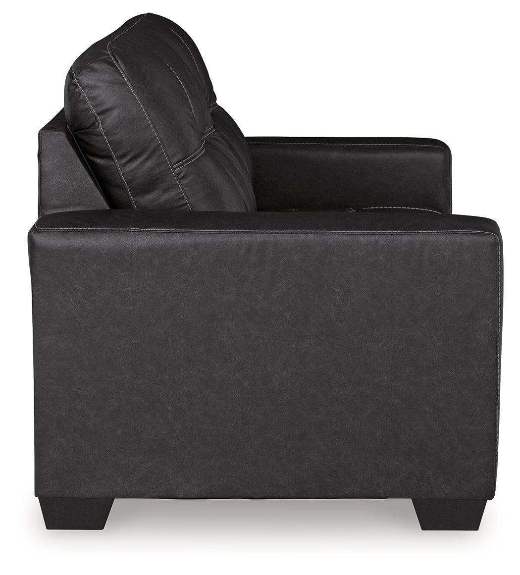 Barlin Mills Carbon Faux Leather Loveseat