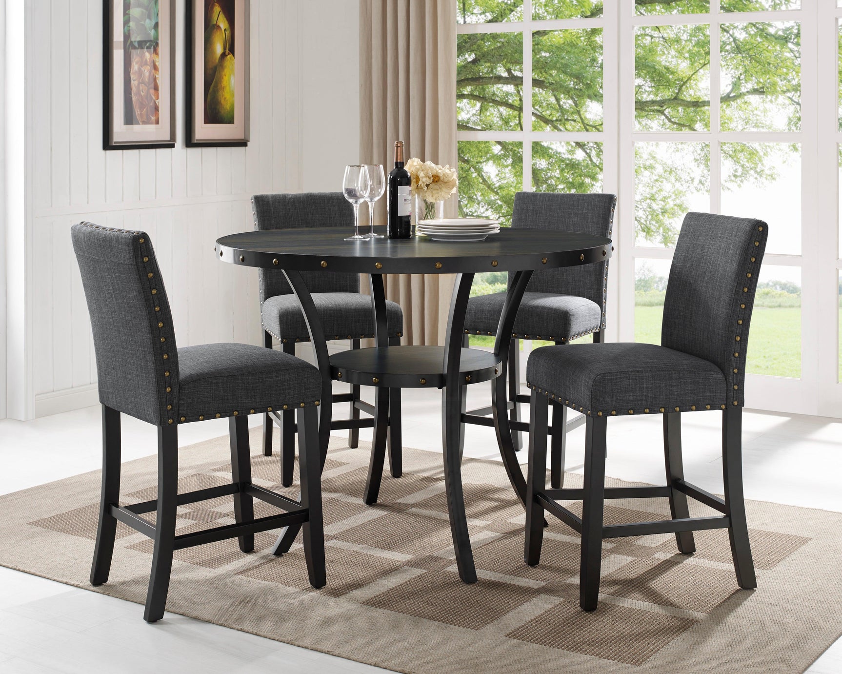 Wallace Melamine Round Counter Height Set