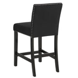 Lennon Black Upholstered Counter Height Set