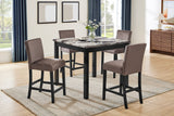 Lennon 5-Piece Faux Marble Counter Height Coffee Table Set in Brown from Ella Furniture