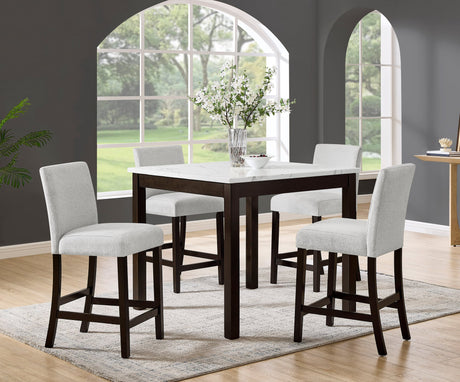 Lennon 5-Piece Brown Counter Height Dining Set from Ella Furniture