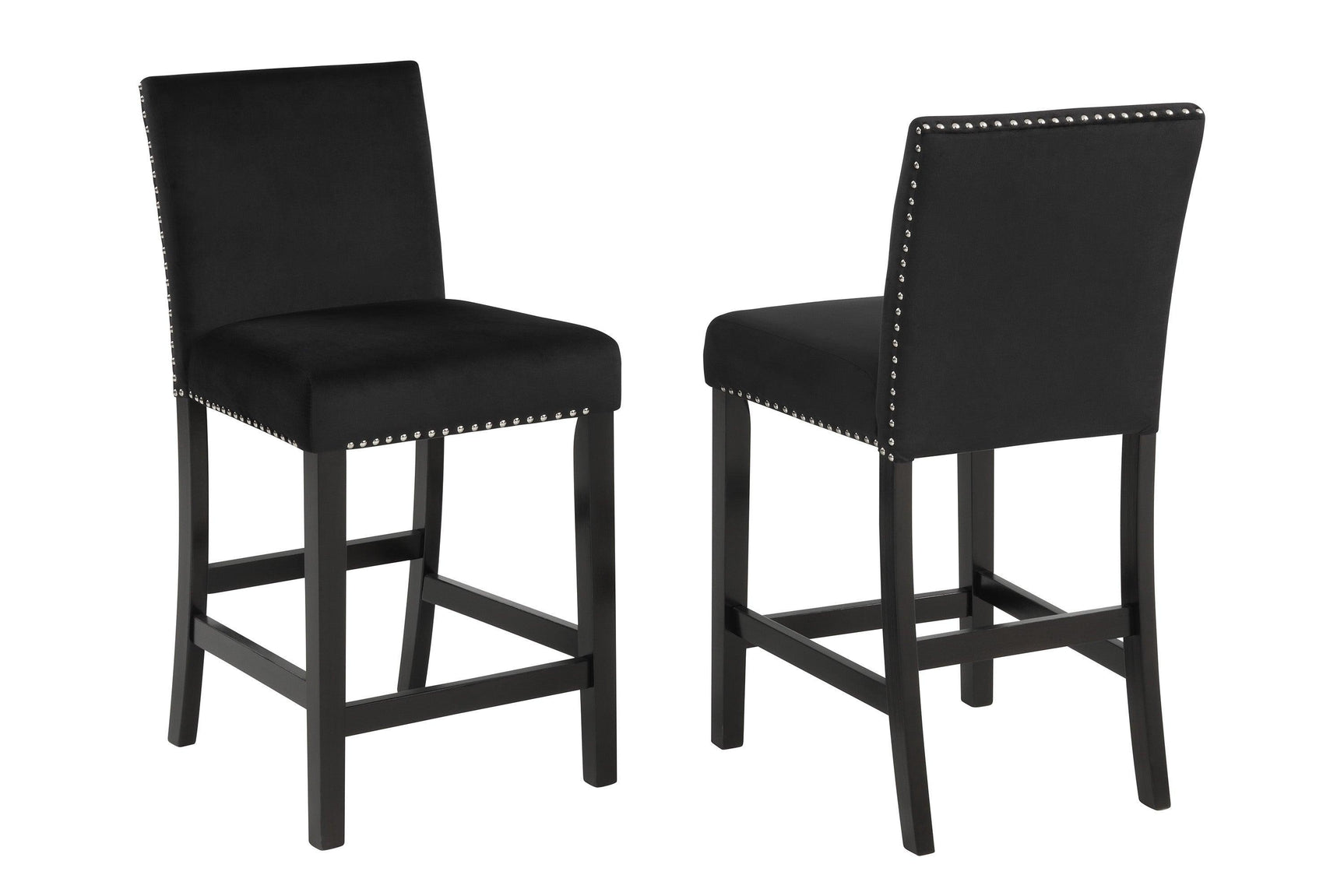 Lennon Black/White Velvet Modern Wood And Veneers 5-Piece Counter Height Dining Room Set - Ella Furniture