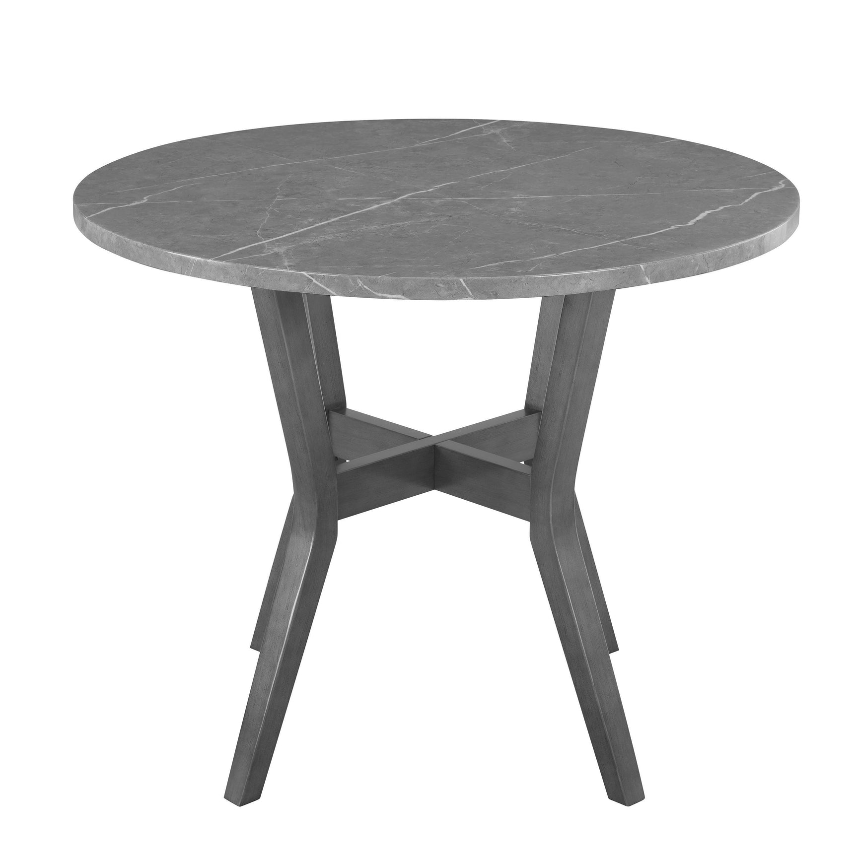 Judson Gray 5-Pk Modern Sleek Wood And Veneers Oval Counter Height - Ella Furniture