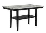 Marbel Light Gray Faux Marble Counter Height Set