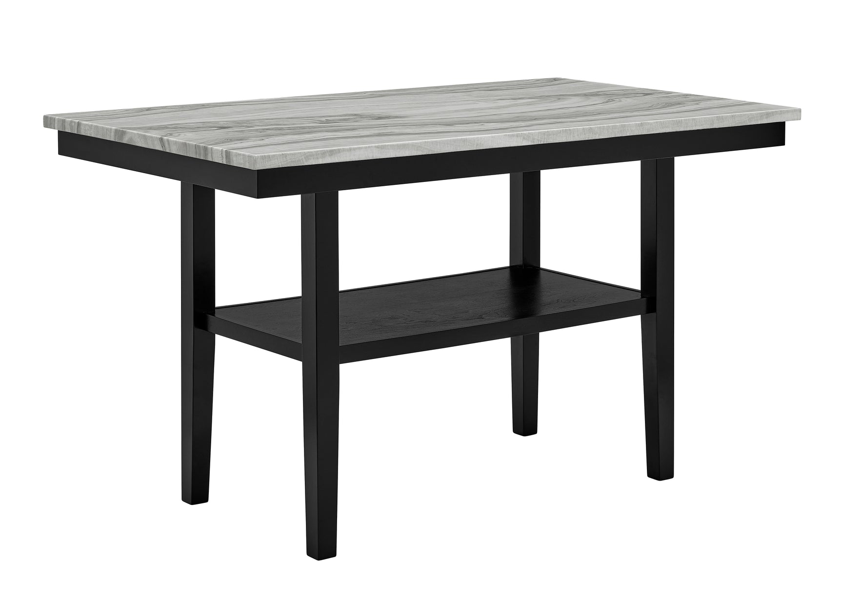Marbel Light Gray Faux Marble Counter Height Set