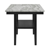 Marbel Light Gray Faux Marble Counter Height Set