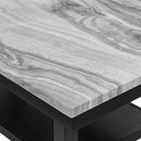 Marbel Light Gray Faux Marble Counter Height Set