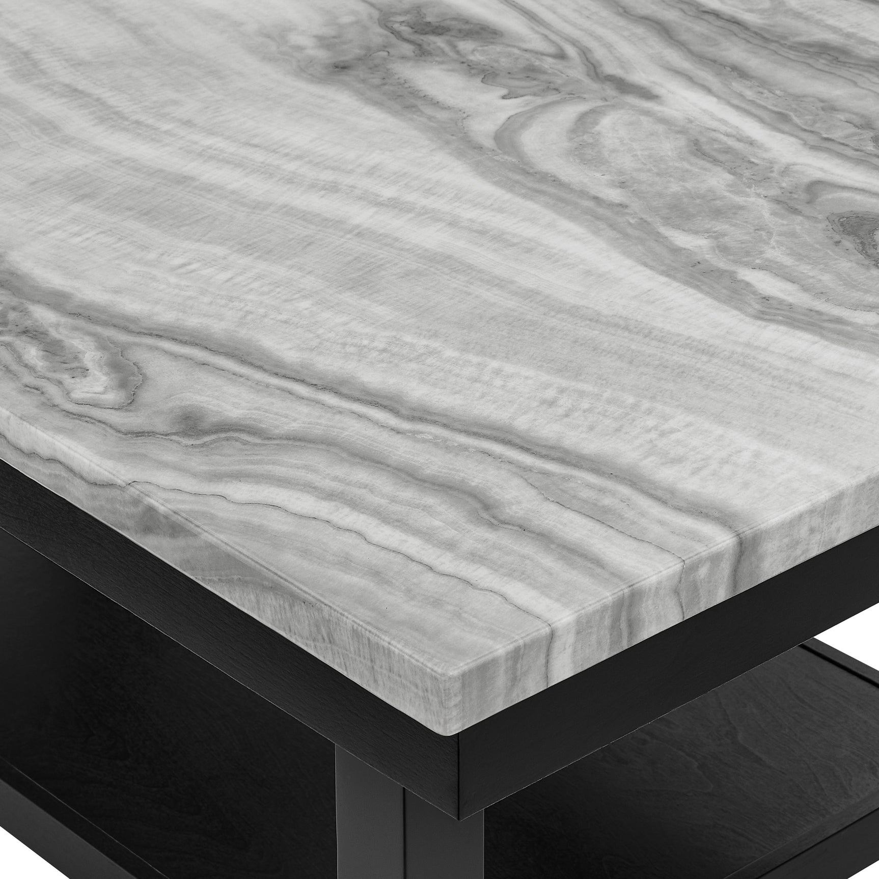 Marbel Light Gray Faux Marble Counter Height Set