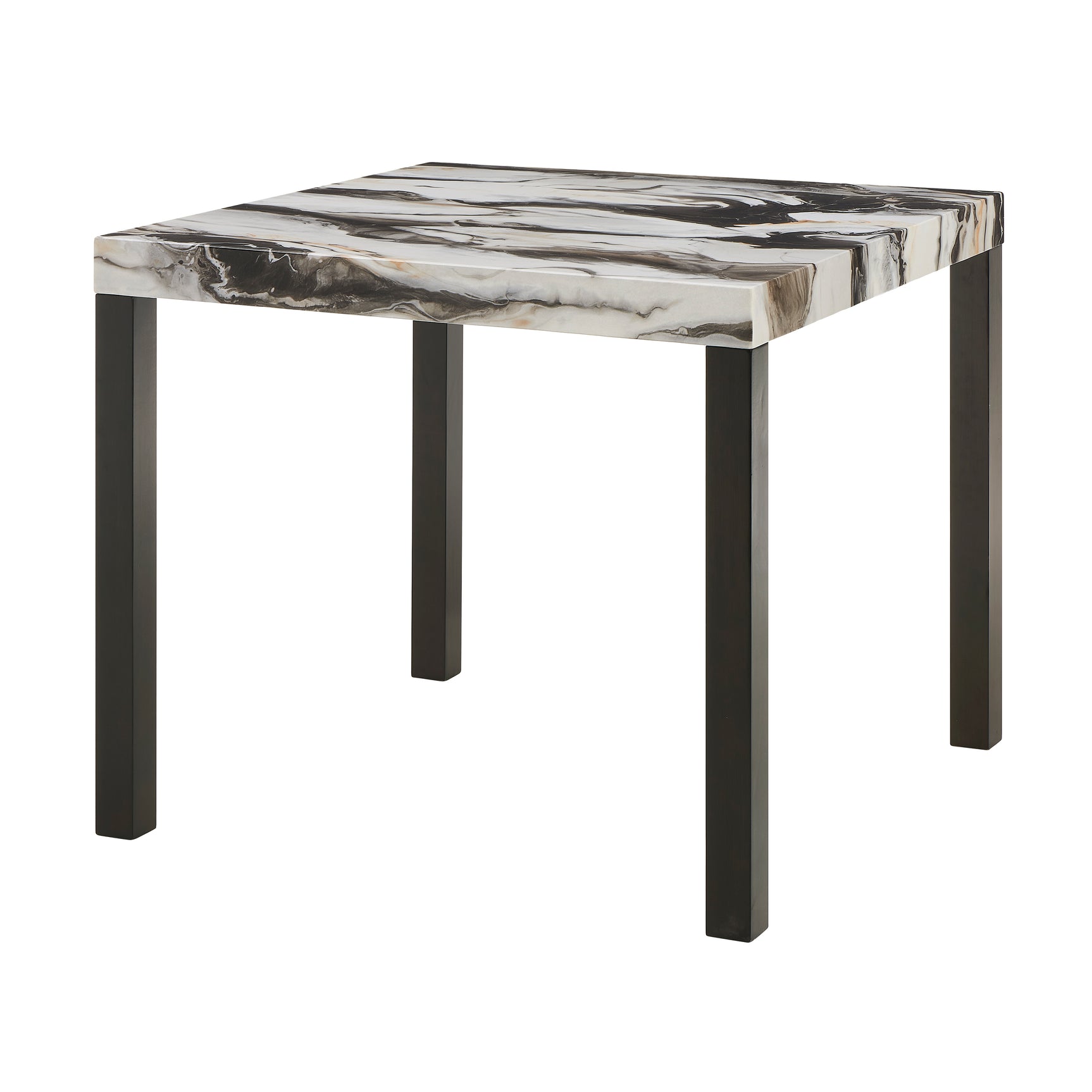 Vega Brown Faux Marble Counter Height Set