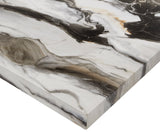 Vega Brown Faux Marble Counter Height Set