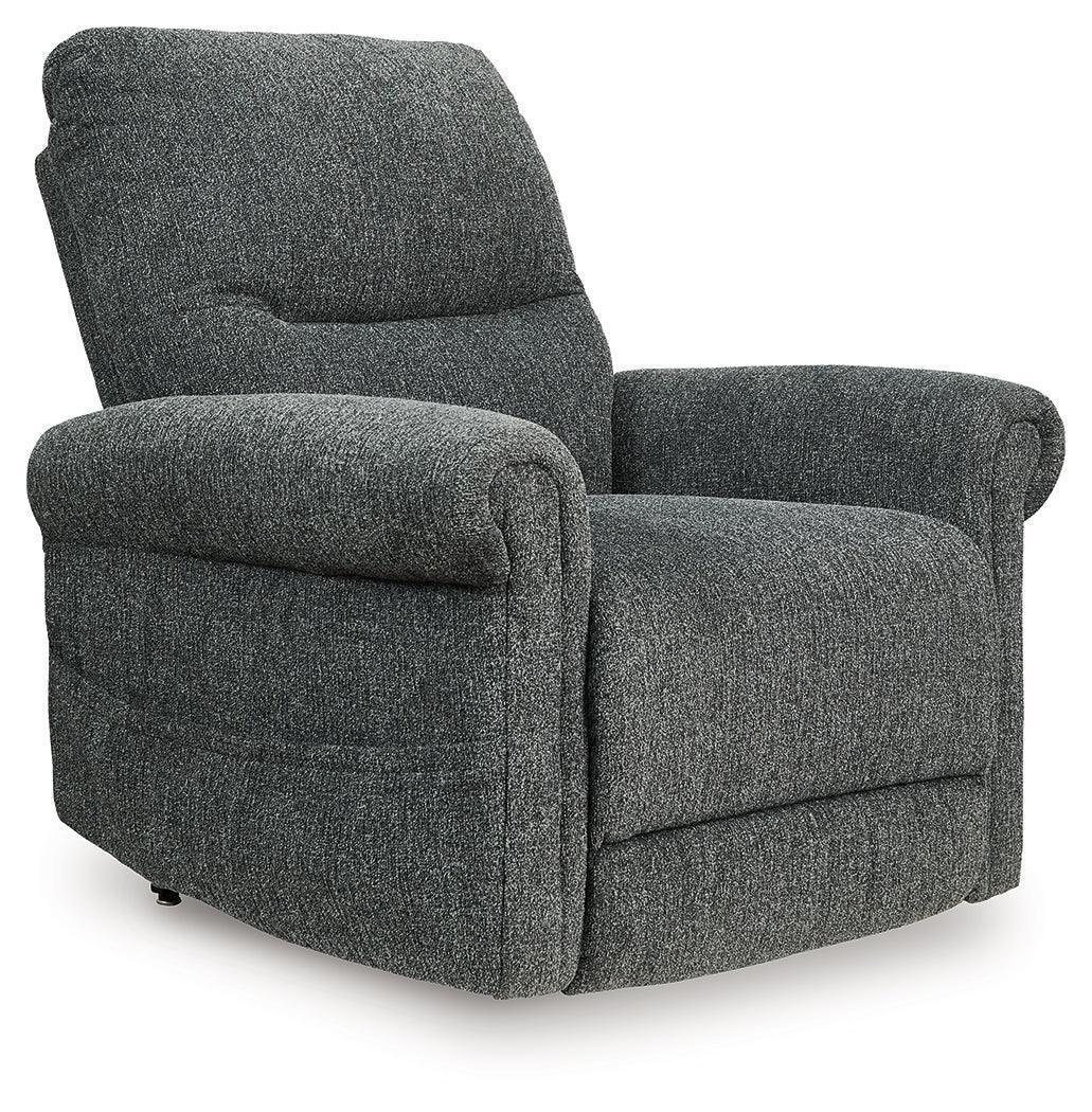 Aureta Charcoal Performance Fabric,Next-Gen Nuvella™,Chenille Power Lift Recliner