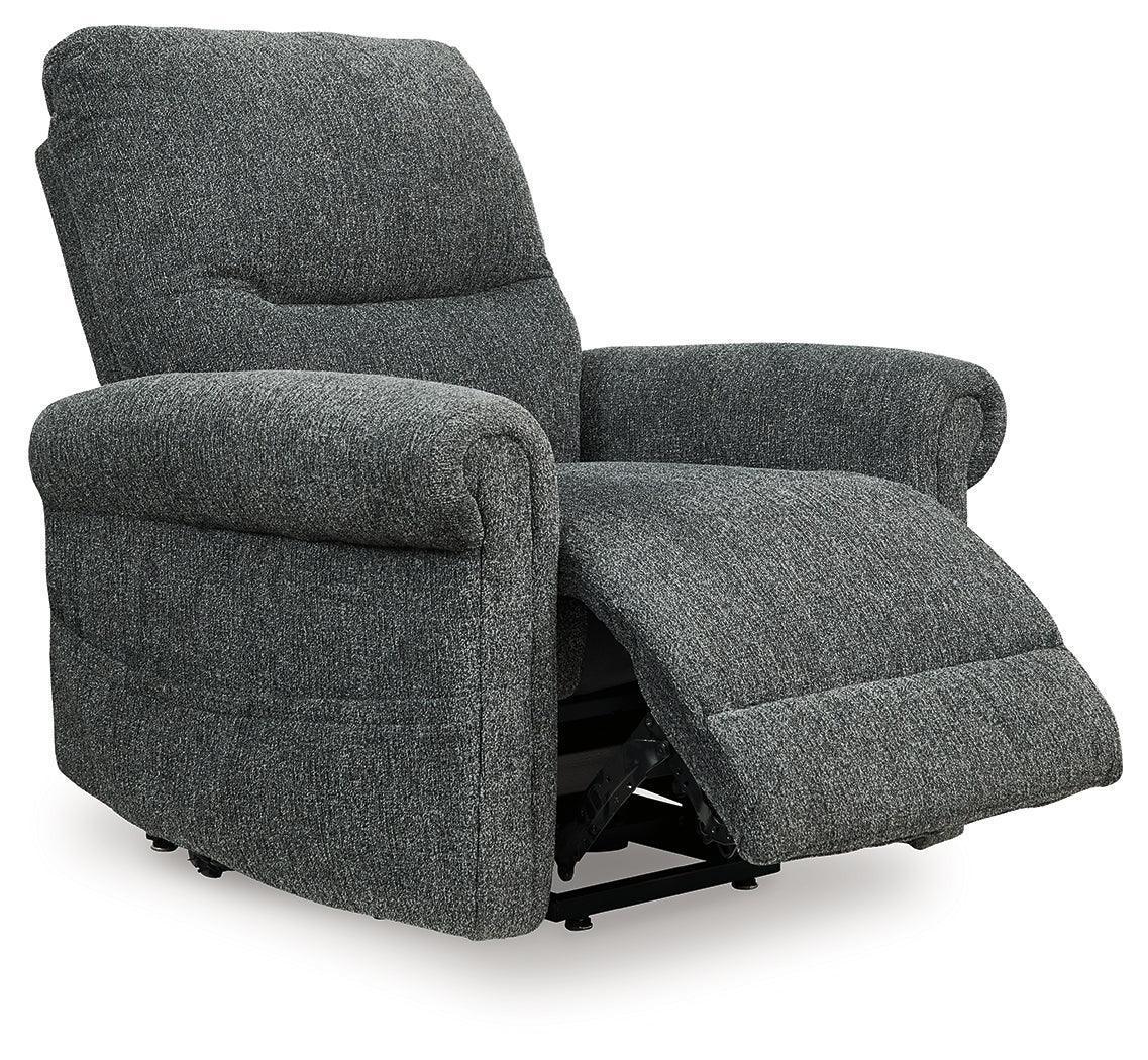 Aureta Charcoal Performance Fabric,Next-Gen Nuvella™,Chenille Power Lift Recliner