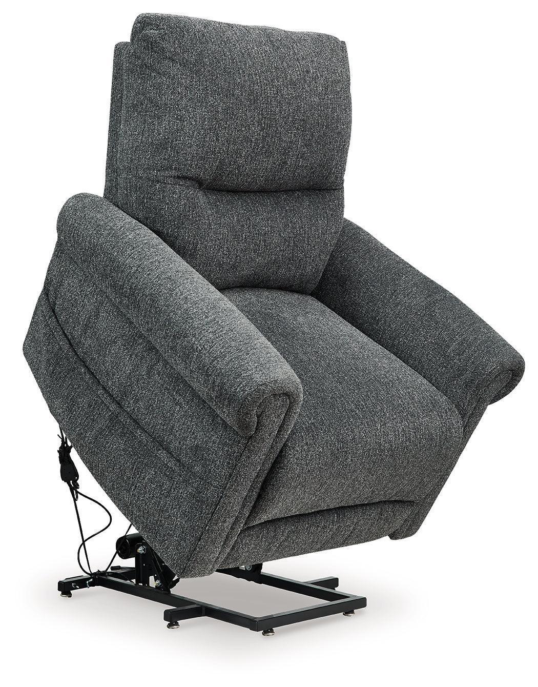 Aureta Charcoal Performance Fabric,Next-Gen Nuvella™,Chenille Power Lift Recliner