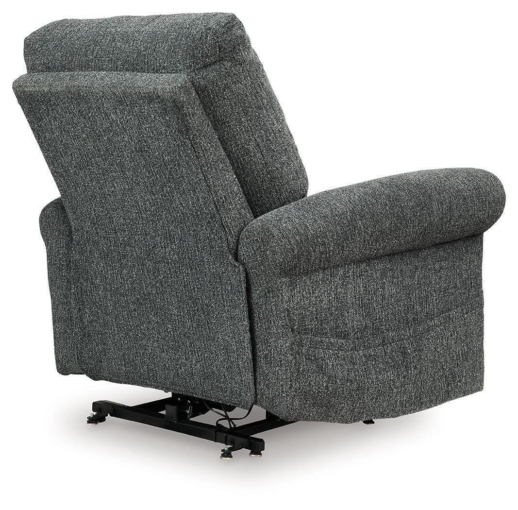 Aureta Charcoal Performance Fabric,Next-Gen Nuvella™,Chenille Power Lift Recliner