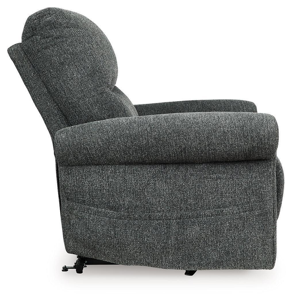 Aureta Charcoal Performance Fabric,Next-Gen Nuvella™,Chenille Power Lift Recliner