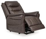 Oatman Umber Faux Leather Power Lift Recliner