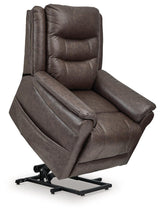 Oatman Umber Faux Leather Power Lift Recliner