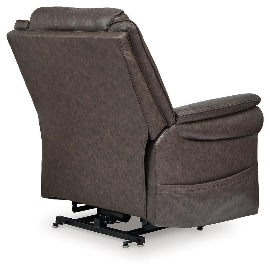 Oatman Umber Faux Leather Power Lift Recliner
