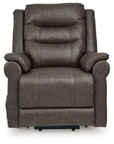 Oatman Umber Faux Leather Power Lift Recliner