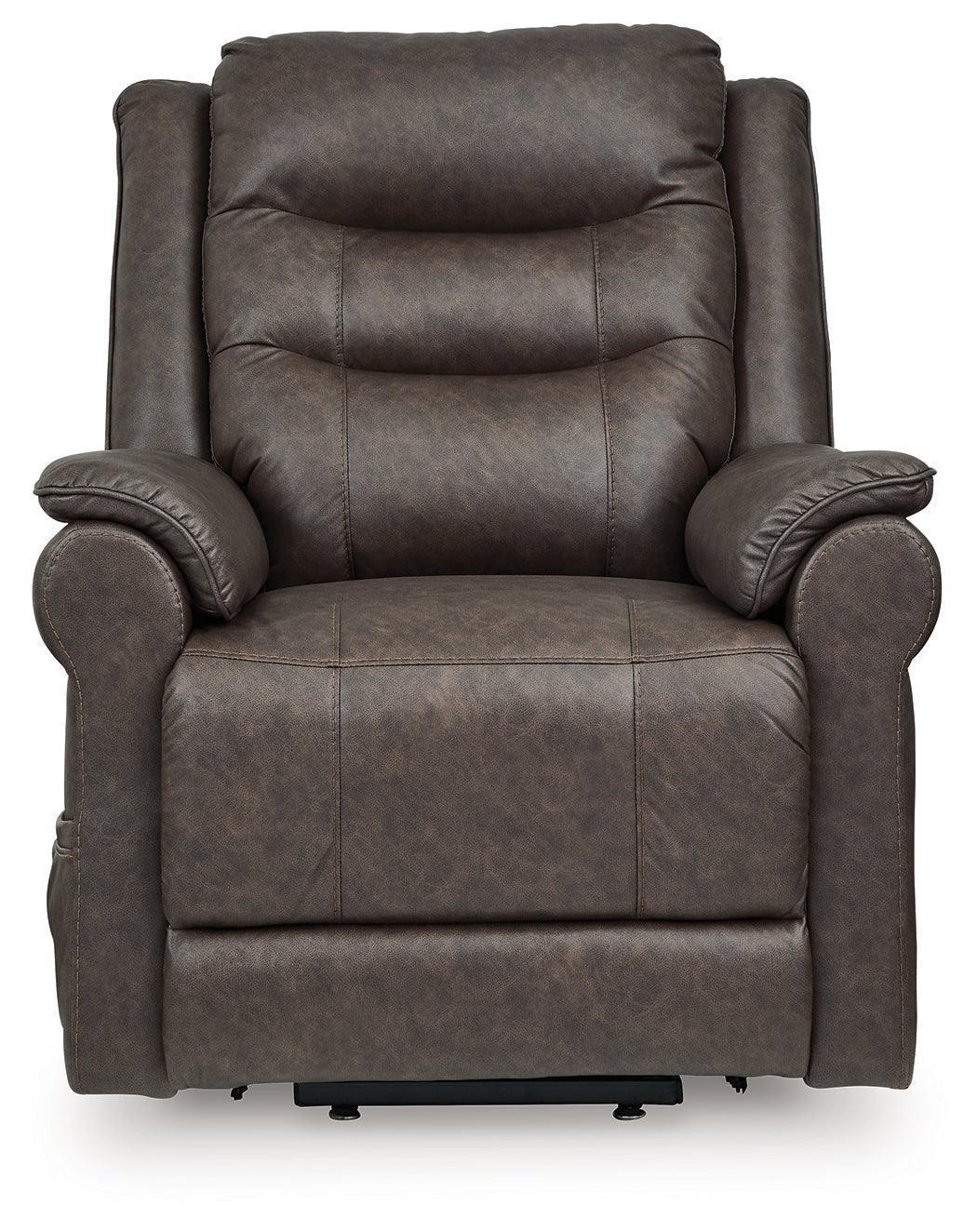 Oatman Umber Faux Leather Power Lift Recliner