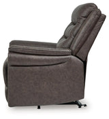 Oatman Umber Faux Leather Power Lift Recliner