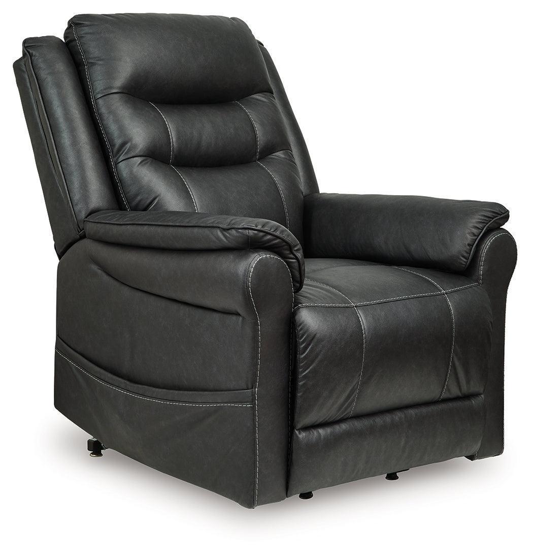Oatman Carbon Faux Leather Power Lift Recliner