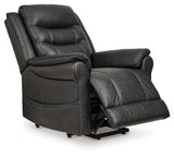 Oatman Carbon Faux Leather Power Lift Recliner