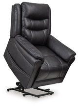 Oatman Carbon Faux Leather Power Lift Recliner
