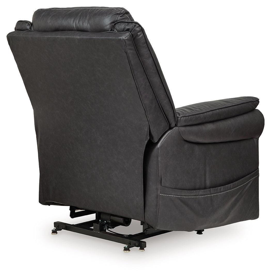 Oatman Carbon Faux Leather Power Lift Recliner