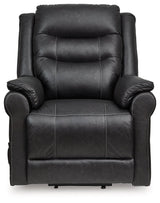 Oatman Carbon Faux Leather Power Lift Recliner