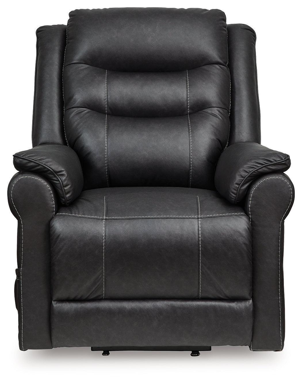 Oatman Carbon Faux Leather Power Lift Recliner