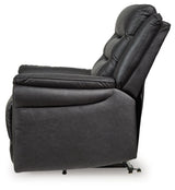 Oatman Carbon Faux Leather Power Lift Recliner